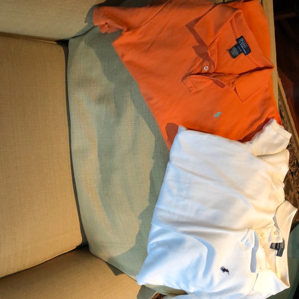 Lot of 2 Polo shirts-orange & White